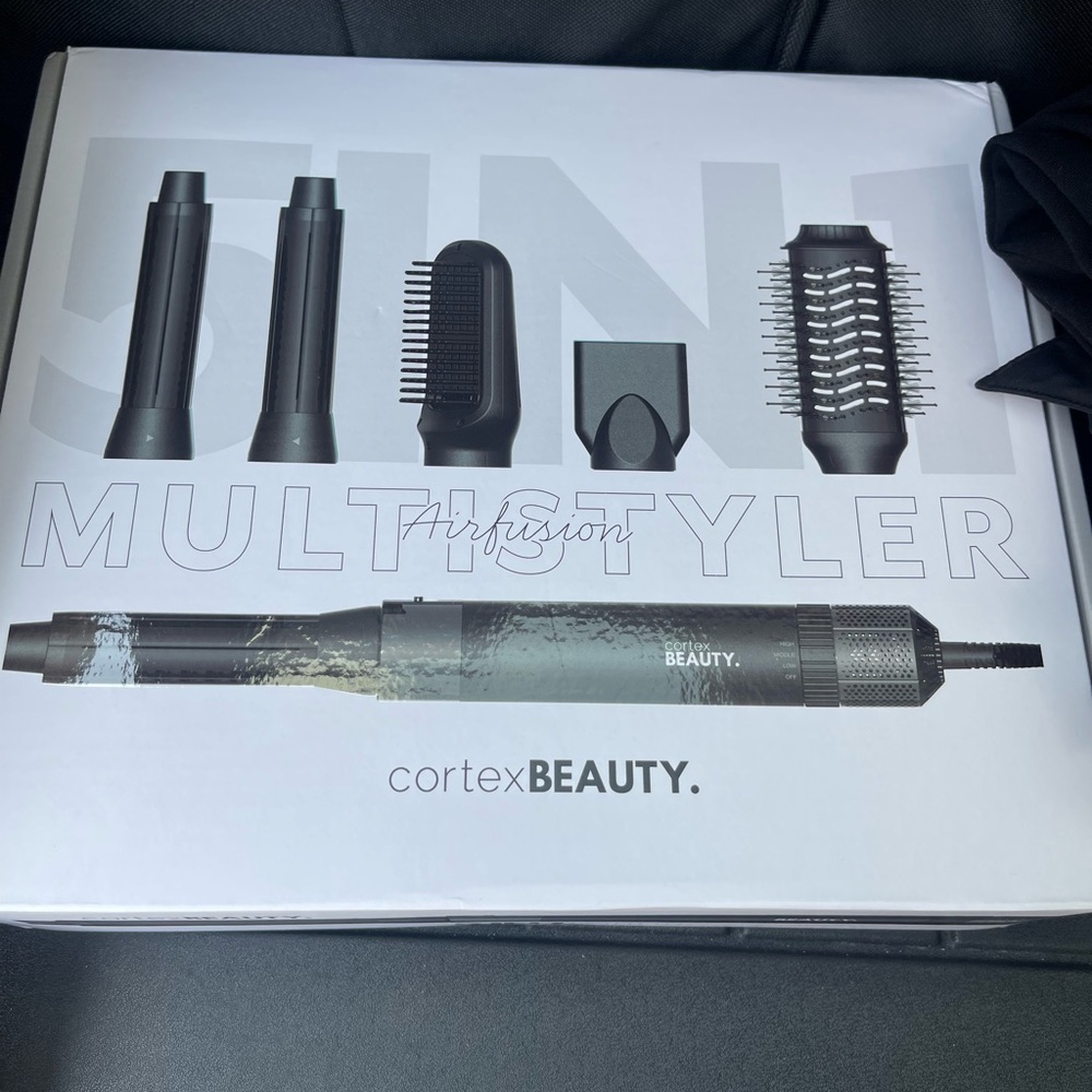 Black Hair Styling Tool Set with Versatile Attachments